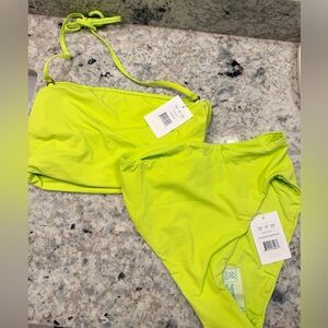 Andie Neon Lime Bandeau Bikini Set